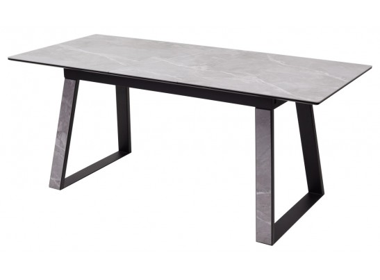 Стол Франк 140 СЕРЫЙ МРАМОР НОВЫЙ, КЕРАМИКА / ЧЕРНЫЙ в Кургане