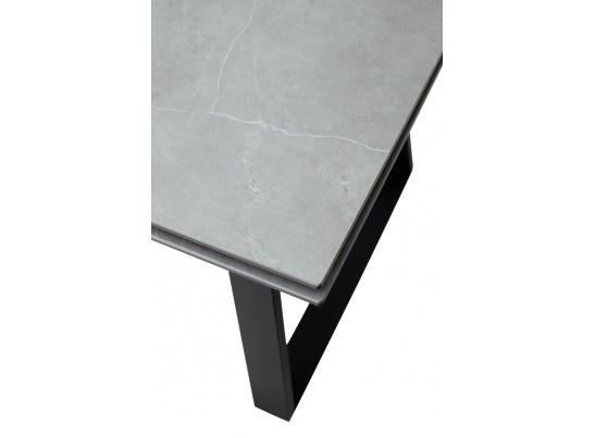 Стол Франк 200 Темно-серый мрамор, керамика / черный каркас в Кургане