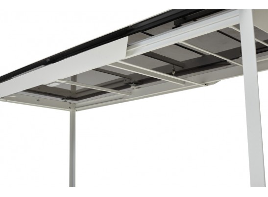 Стол CREMONA 160 HIGH GLOSS STATUARIO Белый мрамор глянцевый, керамика/ белый каркас в Кургане