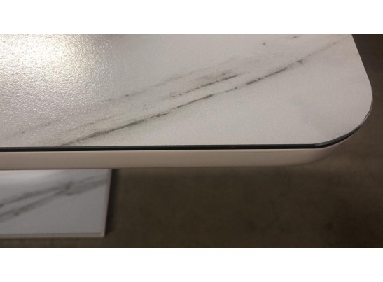 Стол ALTA 120 GREY-WHITE MARBLE/ WHITE глазурованное стекло в Кургане