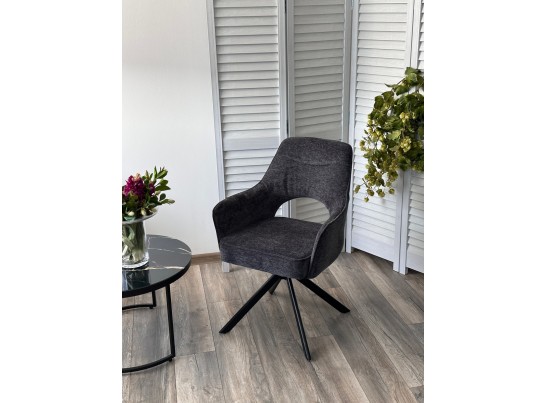 Стул GUARA 180 град. поворот. цвет серый RAVEN 18 / черный каркас, ®DISAUR в Кургане