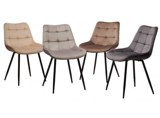 Стул MIAMI G062-37 светло-серый, велюр/ черный каркас в Кургане