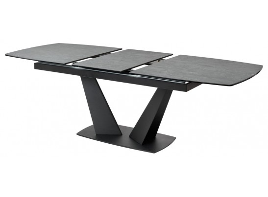 Стол ACUTO2 170 DARK CEMENT Тёмно-серый мрамор матовый, керамика/ черный каркас NEW! в Кургане