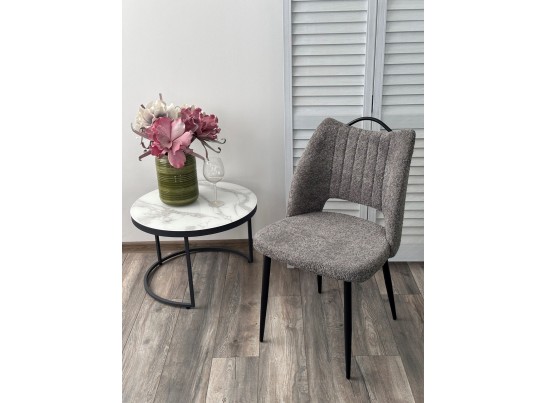 Стул JANETY UF998-15 серый, букле / черный каркас / Товарный знак DISAUR в Кургане