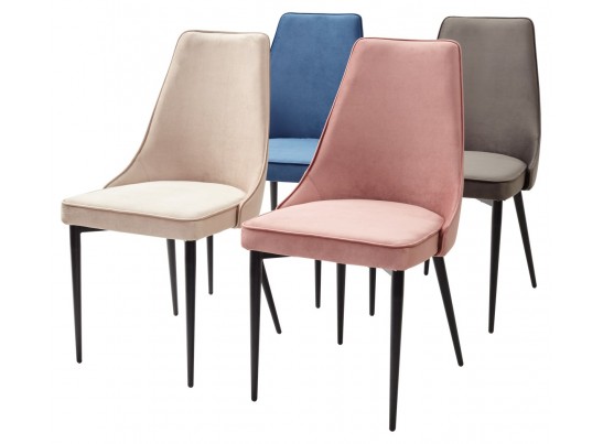 Стул NEPAL-P СЕРЫЙ #27, велюр/ черный каркас в Кургане