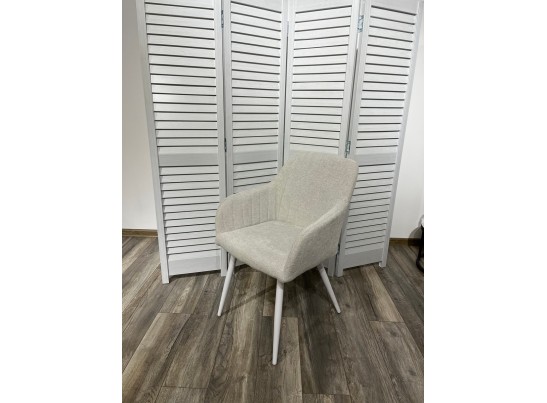 Стул BRANDY WZ2042-18 белая галька, фактурный велюр/ белый каркас в Кургане