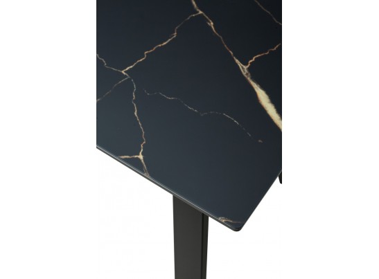 Стол Морис 140 Обсидиан сатинат, стекло / черный каркас в Кургане