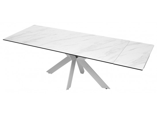 Стол BELLUNO 160 MARBLES KL-99 Белый мрамор матовый, итальянская керамика/ белый каркас, ®DISAUR в Кургане