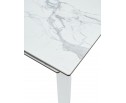 Стол CORNER 120 HIGH GLOSS STATUARIO керамика, стекло/ белый каркас, ®DISAUR в Кургане