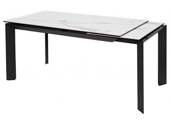 Стол CREMONA 160 HIGH GLOSS STATUARIO Белый мрамор глянцевый, керамика/ черный каркас в Кургане