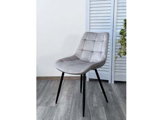 Стул MIAMI G062-37 светло-серый, велюр/ черный каркас в Кургане