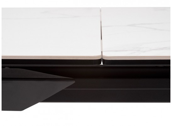 Стол CREMONA 160 HIGH GLOSS STATUARIO Белый мрамор глянцевый, керамика/ черный каркас в Кургане