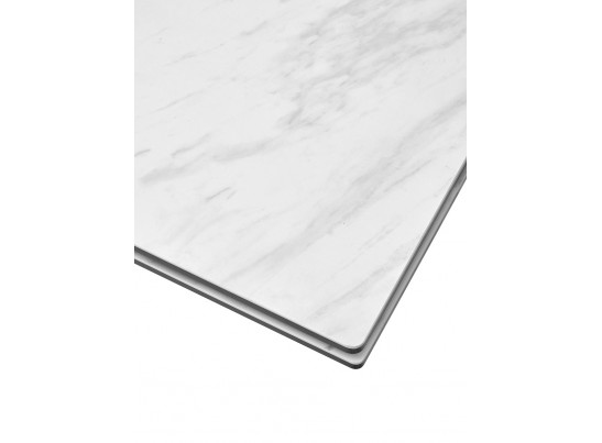 Стол BELLUNO 160 MARBLES KL-99 Белый мрамор матовый, итальянская керамика/ белый каркас, ®DISAUR в Кургане