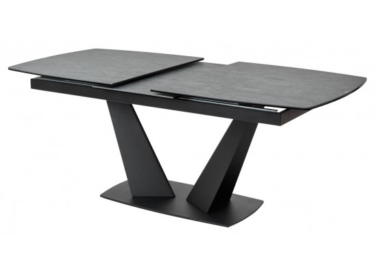 Стол ACUTO2 170 DARK CEMENT Тёмно-серый мрамор матовый, керамика/ черный каркас NEW! в Кургане