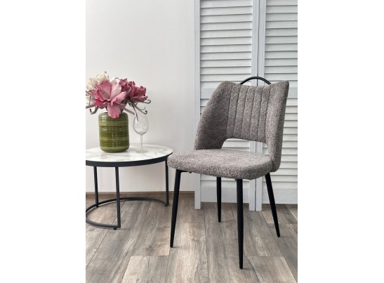 Стул JANETY UF998-15 серый, букле / черный каркас / Товарный знак DISAUR в Кургане