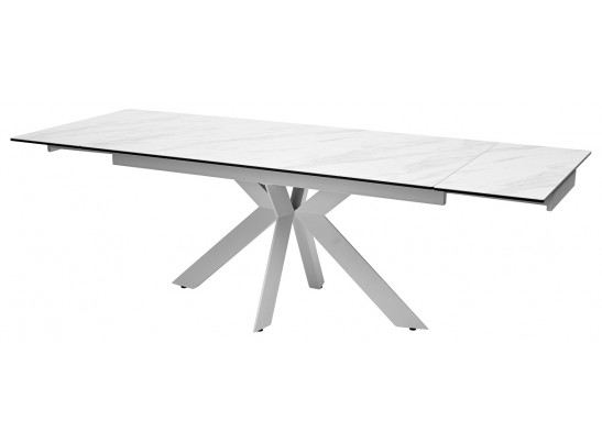 Стол BELLUNO 160 MARBLES KL-99 Белый мрамор матовый, итальянская керамика/ белый каркас, ®DISAUR в Кургане