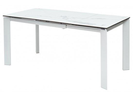 Стол CORNER 120 HIGH GLOSS STATUARIO керамика, стекло/ белый каркас, ®DISAUR в Кургане