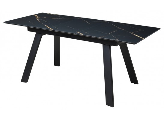 Стол Морис 140 Обсидиан сатинат, стекло / черный каркас в Кургане