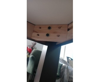 Стол TME-6931 MBH SWEDEN белый мрамор / BB темный орех M-City