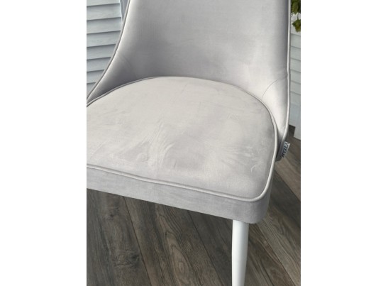 Стул NEPAL-P СВЕТЛО-СЕРЫЙ BM-4, велюр/ белый каркас в Кургане