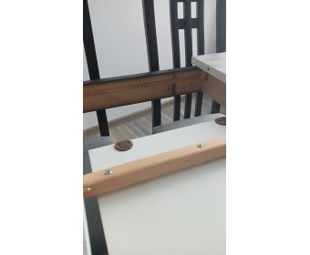 Стол TME-6931 MBH SWEDEN белый мрамор / BB темный орех M-City