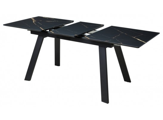 Стол Морис 140 Обсидиан сатинат, стекло / черный каркас в Кургане