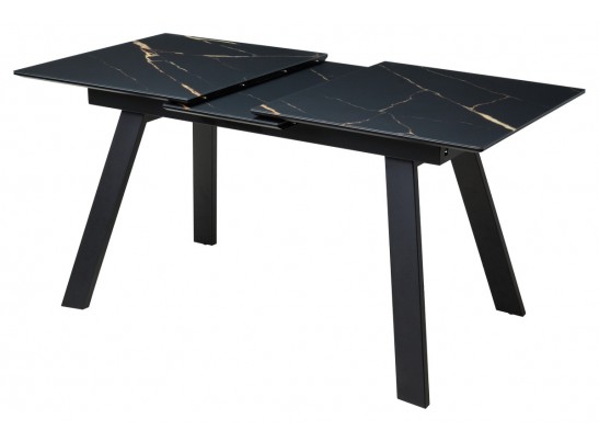 Стол Морис 140 Обсидиан сатинат, стекло / черный каркас в Кургане
