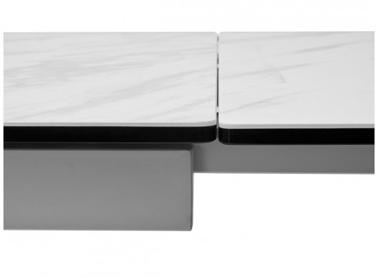 Стол BELLUNO 160 MARBLES KL-99 Белый мрамор матовый, итальянская керамика/ белый каркас, ®DISAUR в Кургане