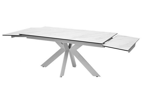 Стол BELLUNO 160 MARBLES KL-99 Белый мрамор матовый, итальянская керамика/ белый каркас, ®DISAUR в Кургане
