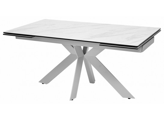 Стол BELLUNO 160 MARBLES KL-99 Белый мрамор матовый, итальянская керамика/ белый каркас, ®DISAUR в Кургане