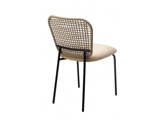 Стул JUNO G062-03 светлый беж, велюр / черный каркас в Кургане