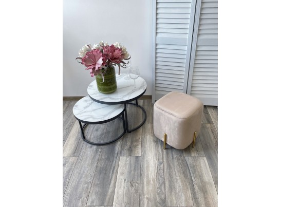 Пуф для гостиной ARES BLUVEL-40 BEIGE / GOLD в Кургане