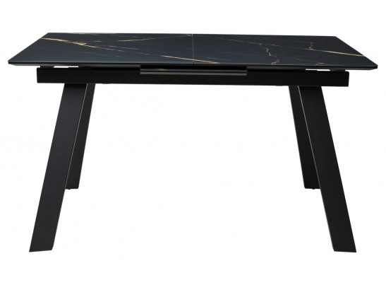 Стол Морис 140 Обсидиан сатинат, стекло / черный каркас в Кургане