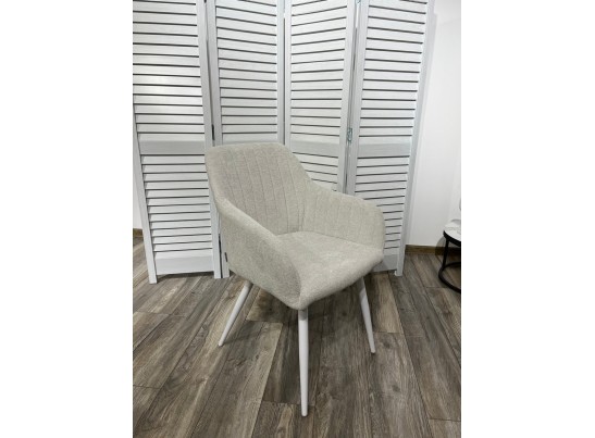 Стул BRANDY WZ2042-18 белая галька, фактурный велюр/ белый каркас в Кургане