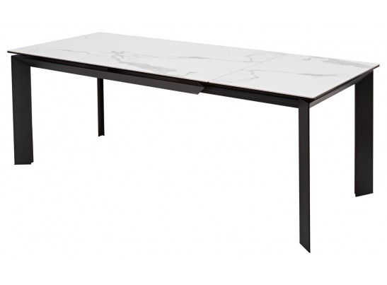 Стол CREMONA 160 HIGH GLOSS STATUARIO Белый мрамор глянцевый, керамика/ черный каркас в Кургане