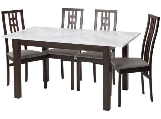 Стол TME-6931 MBH SWEDEN белый мрамор / BB темный орех M-City в Кургане