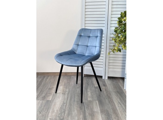 Стул MIAMI G062-43 пудровый голубой, велюр/ черный каркас в Кургане