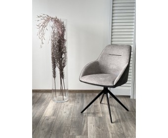 Стул ТОРНАДО (TORNADO) 360 град. Серый 07, ткань/ темно-серый 454, велюр/ черный каркас, DISAUR