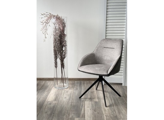 Стул ТОРНАДО (TORNADO) 360 град. Серый 07, ткань/ темно-серый 454, велюр/ черный каркас, DISAUR в Кургане