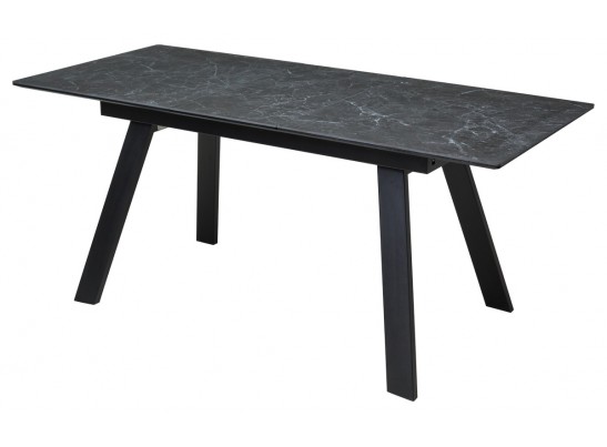 Стол Морис 140 Темно-серый мрамор матовый, керамика / черный каркас в Кургане