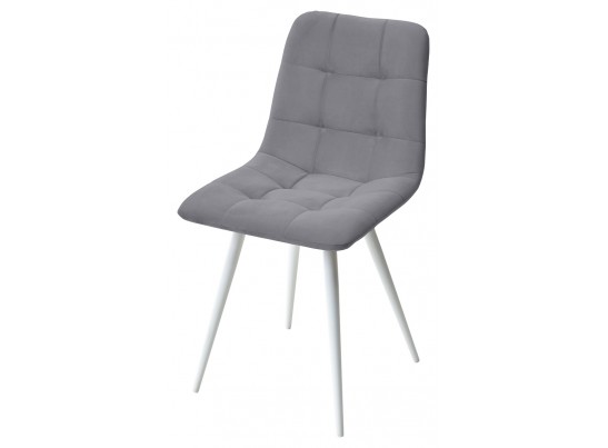 Стул CHILLI-Q серый #27, велюр / белый каркас в Кургане