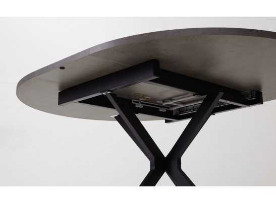 Стол ВЕГА D110 раскладной Бетон Чикаго темно-серый/ черный каркас БЕЗ НДС в Кургане