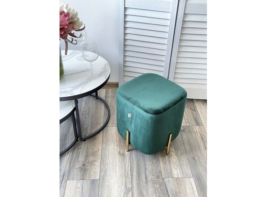 Пуф для гостиной ARES BLUVEL-78 GREEN / GOLD в Кургане