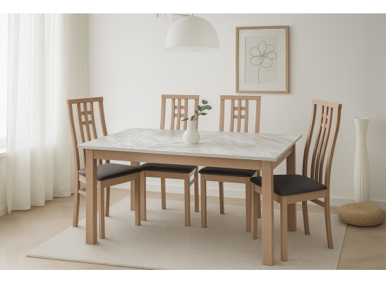 Стол TME-6931 MBH SWEDEN белый мрамор / MILKY WHITE M-City в Кургане