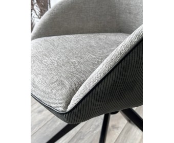 Стул ТОРНАДО (TORNADO) 360 град. Серый 07, ткань/ темно-серый 454, велюр/ черный каркас, DISAUR