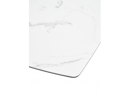 Стол ACUTO2 170 MATTE STATUARIO Белый мрамор матовый, керамика/ черный каркас в Кургане
