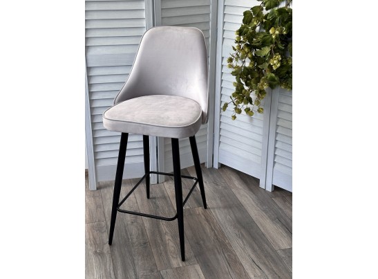 Полубарный стул NEPAL-PB СВЕТЛО- СЕРЫЙ BM-4, велюр/ черный каркас (H=68cm) в Кургане