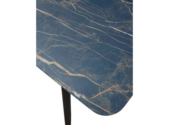 Стол АРУБА 140 нераздвижной МОНБЛАН, стекло/ ЧЕРНЫЙ каркас в Кургане