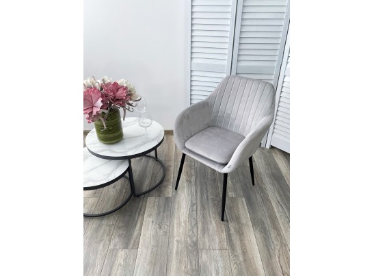 Стул ALABAMA BLUVEL-03 LIGHT GREY, велюр / черный каркас в Кургане