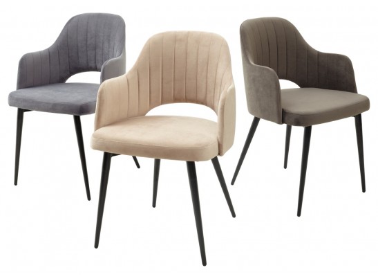 Стул FANTINE-LA ГРАФИТ #14, велюр / черный каркас в Кургане